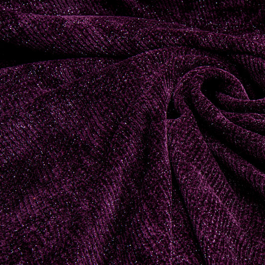 Veludo Boucle Lurex Berinjela