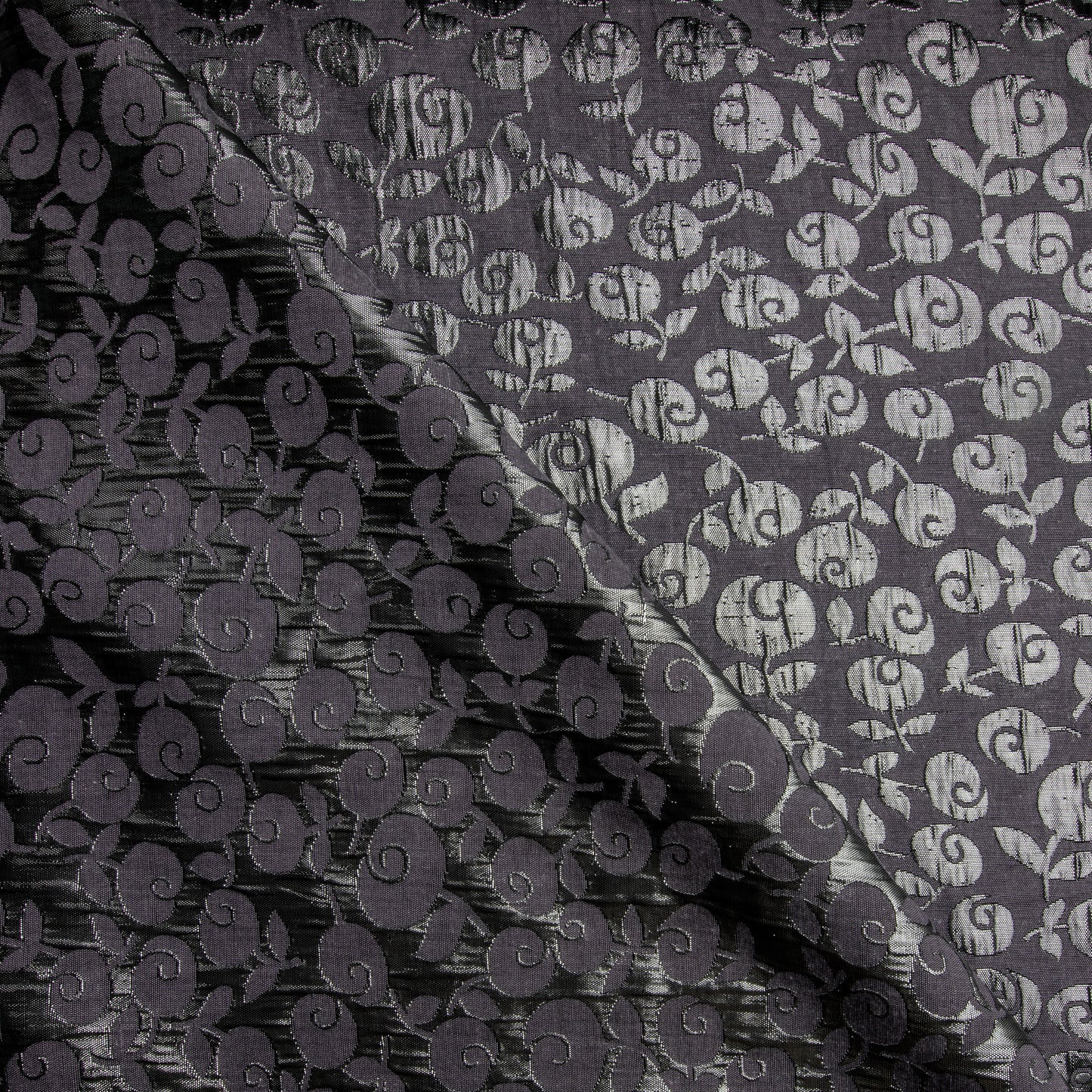 Jacquard Metálico Flor Vinho Claro