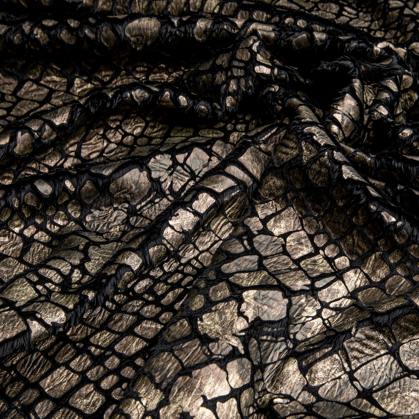 Pele Croco Com Foil Marrom