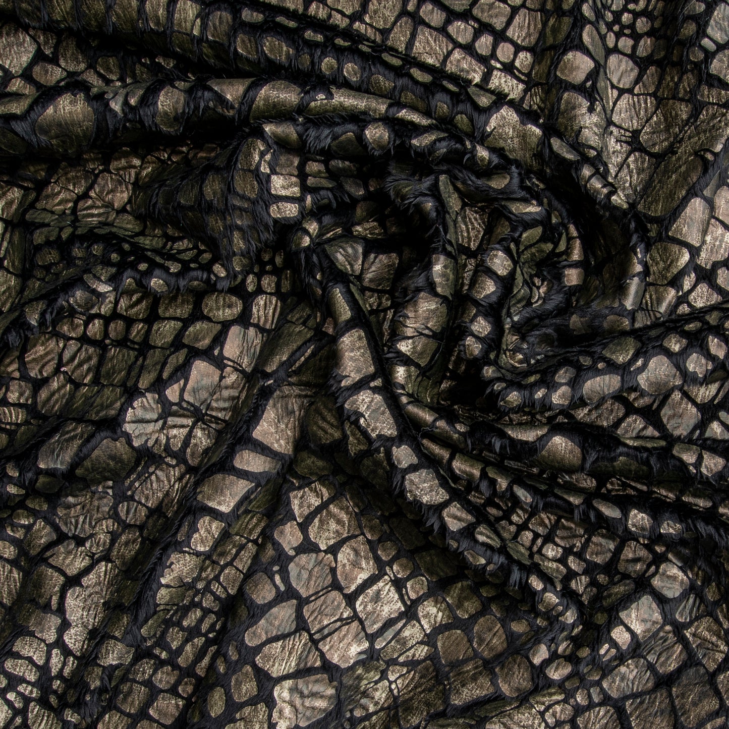 Pele Croco Com Foil Marrom
