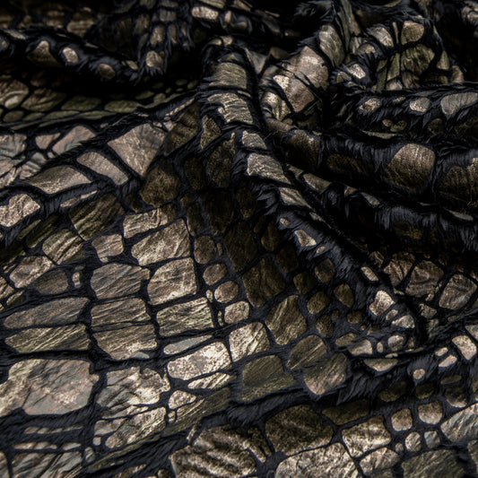 Pele Croco Com Foil Marrom