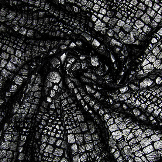 Pele Croco Com Foil Preto