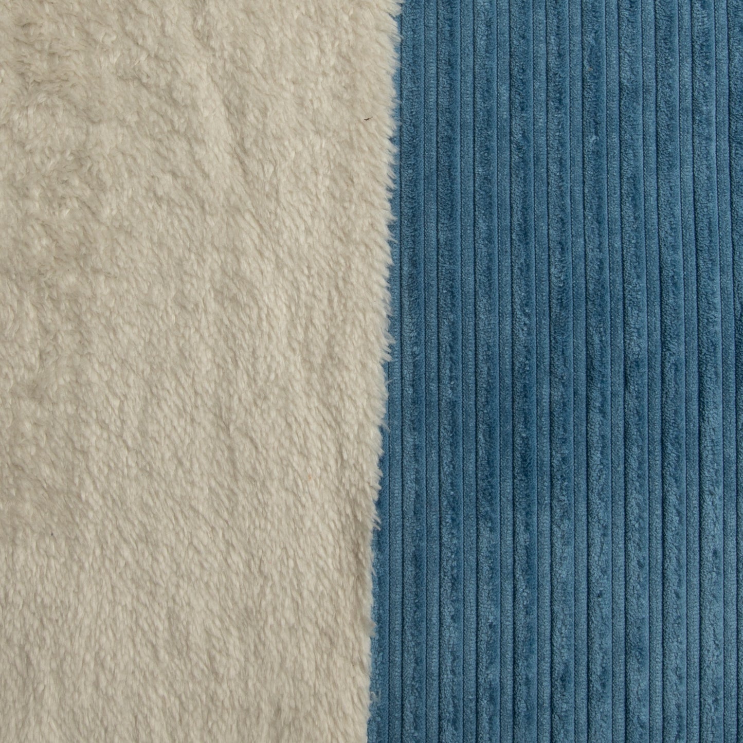 Veludo Cotelê Com Pele Azul Jeans