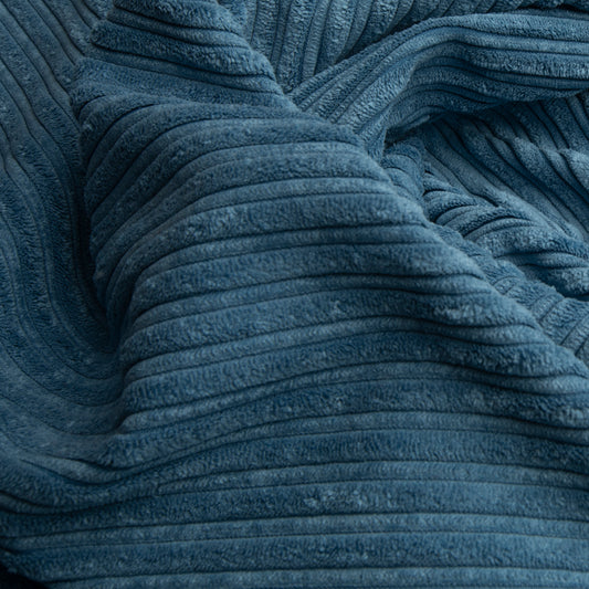 Veludo Cotelê Com Pele Azul Jeans
