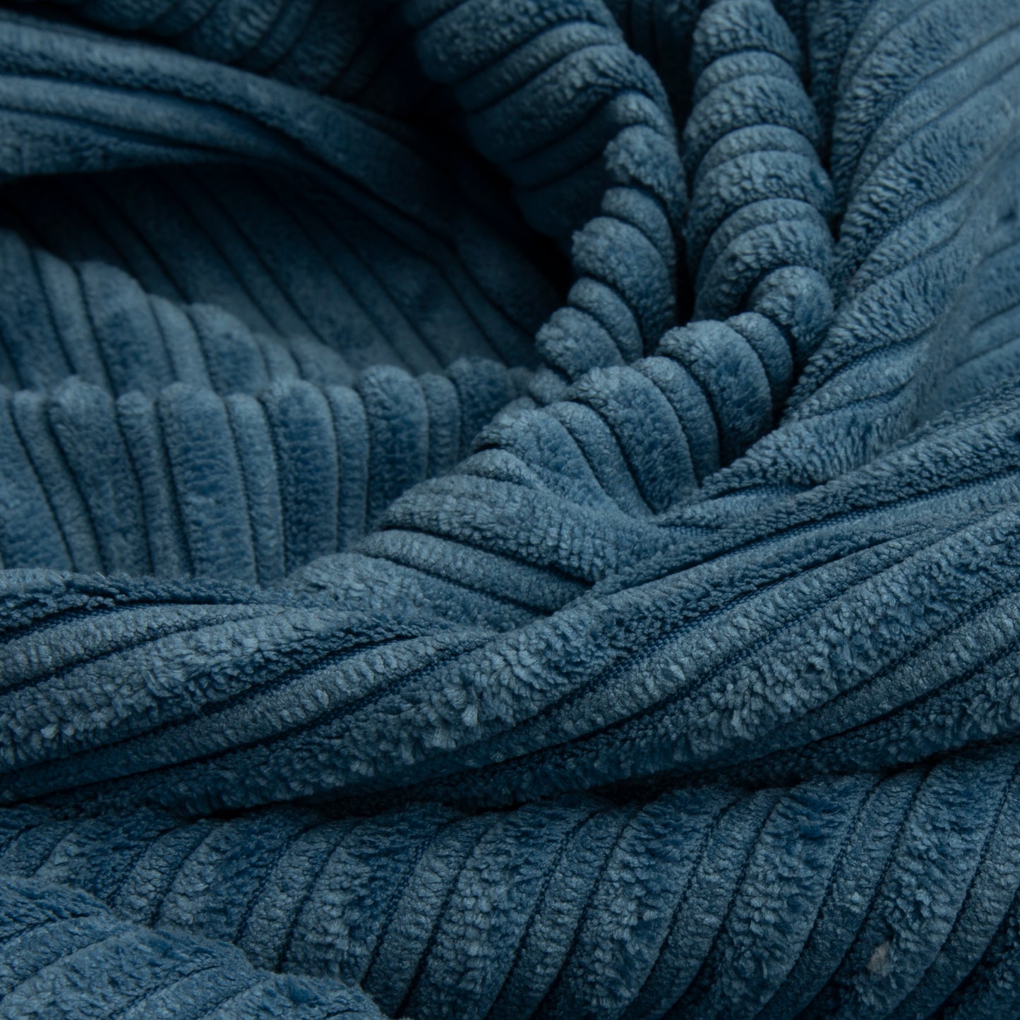 Veludo Cotelê Com Pele Azul Jeans