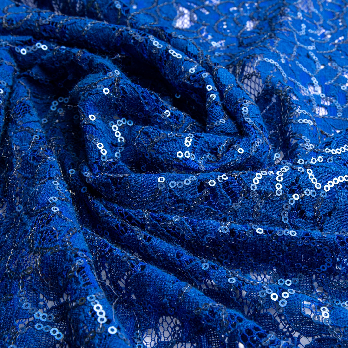 Renda Com Paetê Hoops Azul Bic