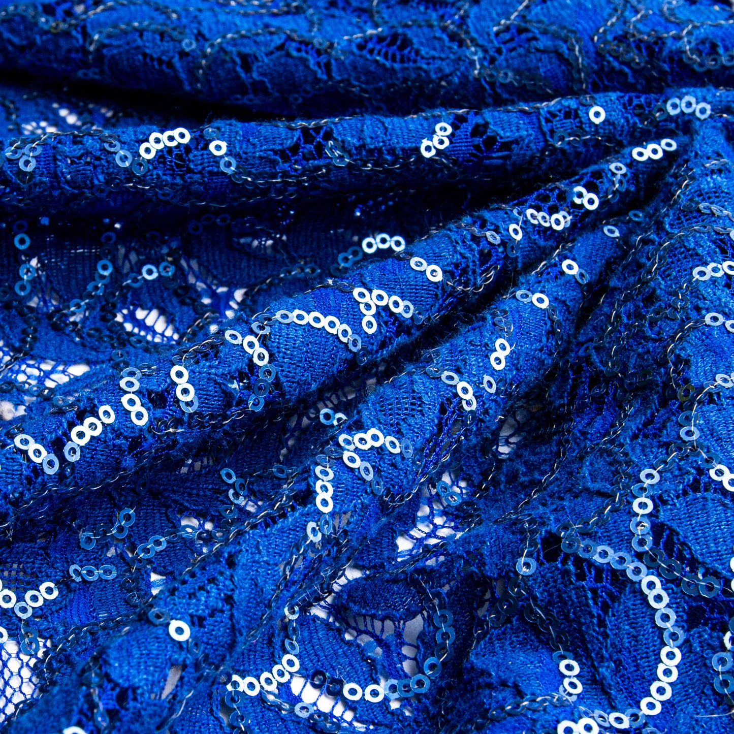 Renda Com Paetê Hoops Azul Bic