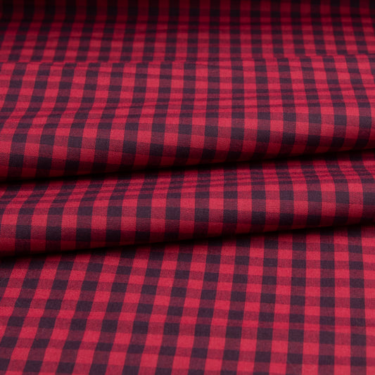 Cotton Vichy Stripe Bordo