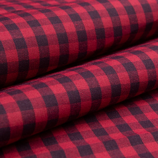 Cotton Vichy Stripe Bordo