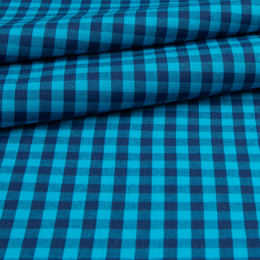 Cotton Vichy Stripe Azul Furtivo