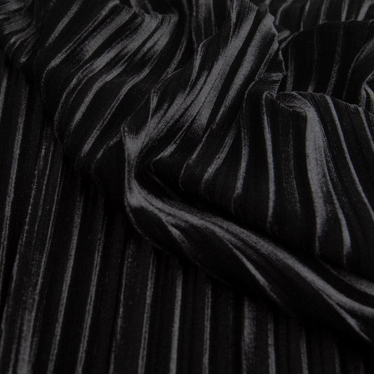 Veludo Plisse Span  Preto