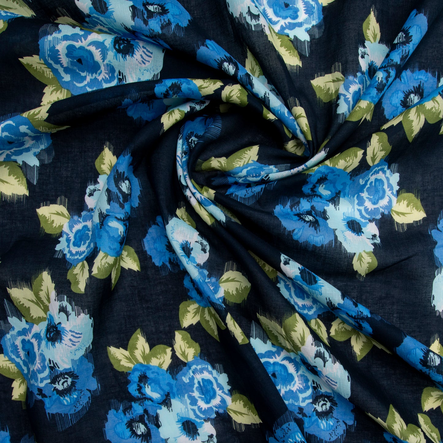 Estampado Floral Azul Marinho
