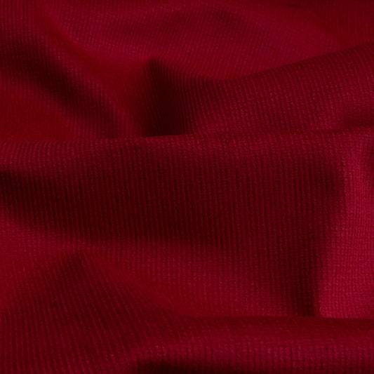 Veludo Cotele  Fino Com Elastano  Cereja