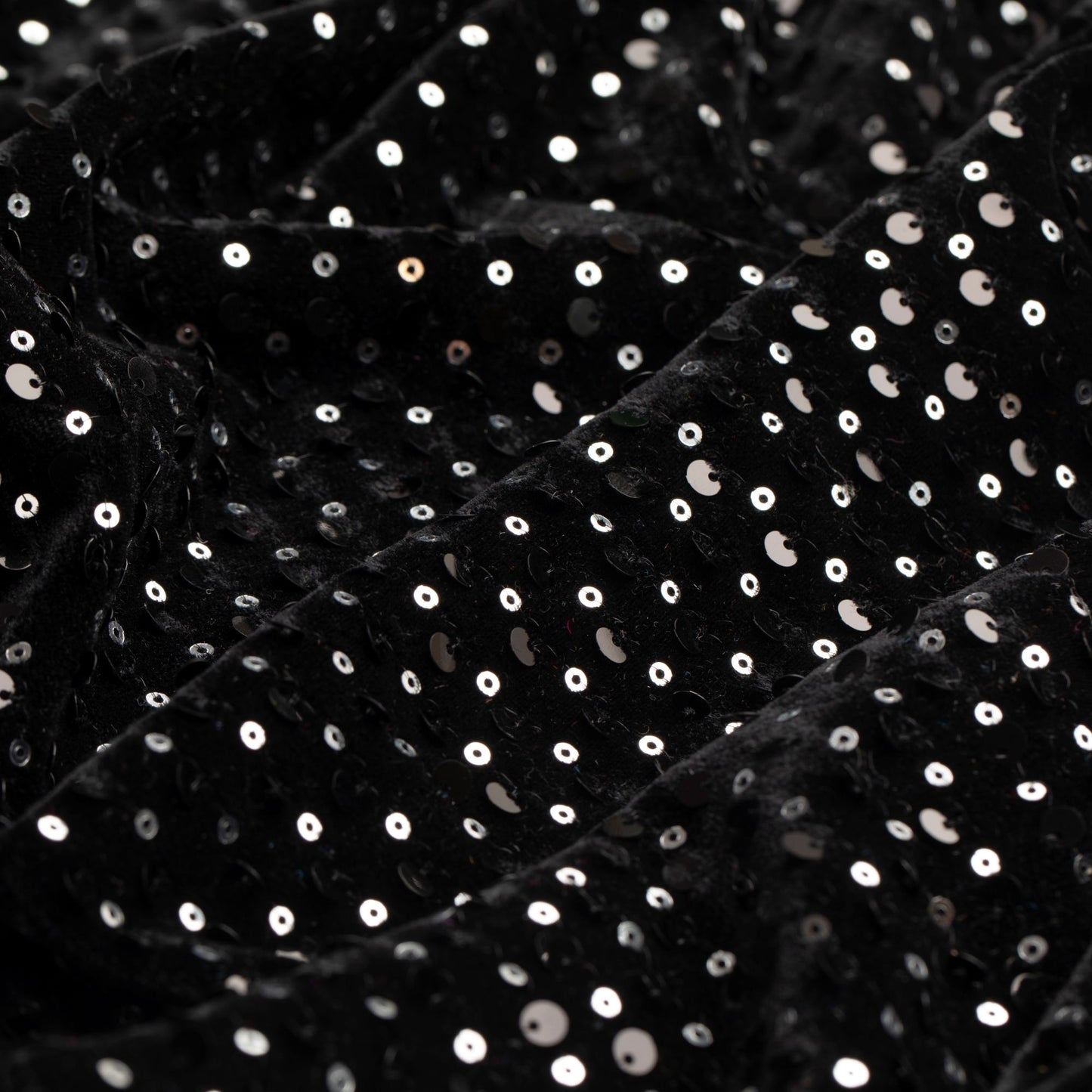 Veludo Paetê Bordado Dots Prata